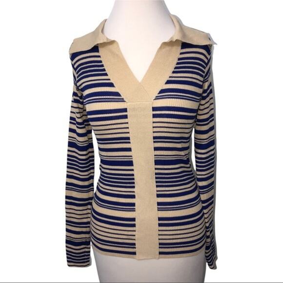 REMAIN Birger Christensen Joy Stripe Sweater In Total Eclipse Comb 38 NWT - Picture 2 of 6